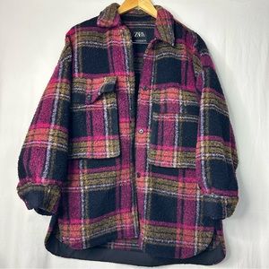 Zara Plaid Jacket in Pink and Black